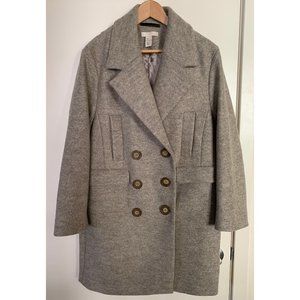 H&M Premium 100% Wool Coat Beige/gray melange NWOT